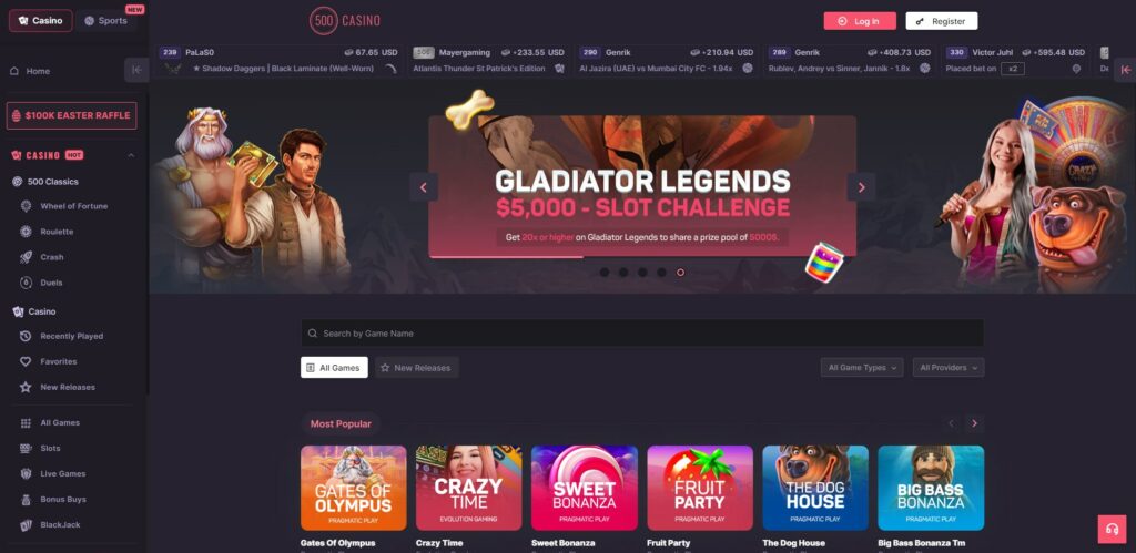 500 Casino Bonus Code