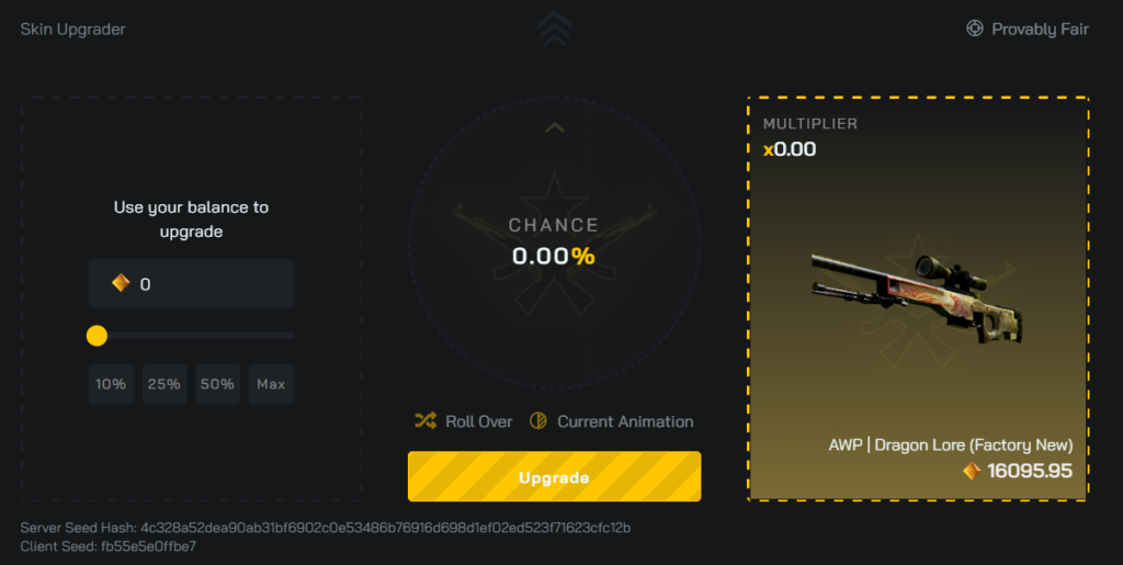 clash gg skins upgrader