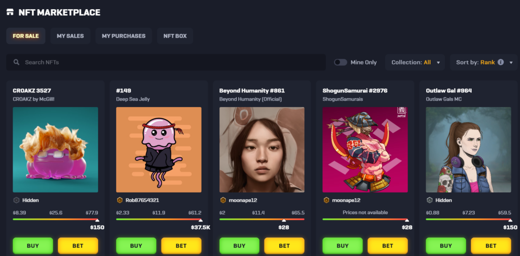 rollbit nft support