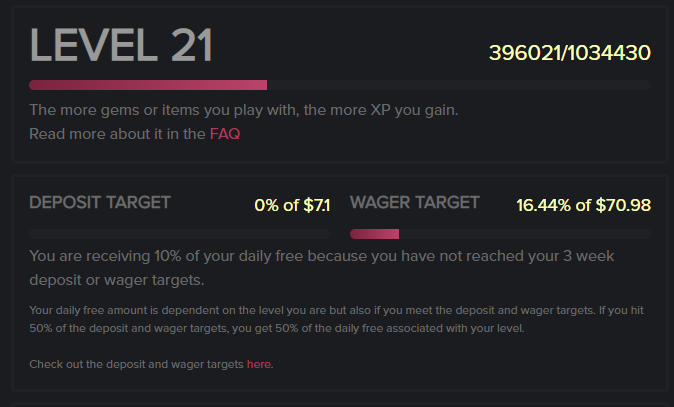 WTFSkins also features a leveling system that rewards users based on their activity and engagement on the platform. As you level up, you'll unlock additional perks and bonuses, such as increased daily rewards, exclusive chat features, and more. This incentivizes users to stay active and loyal to the platform.