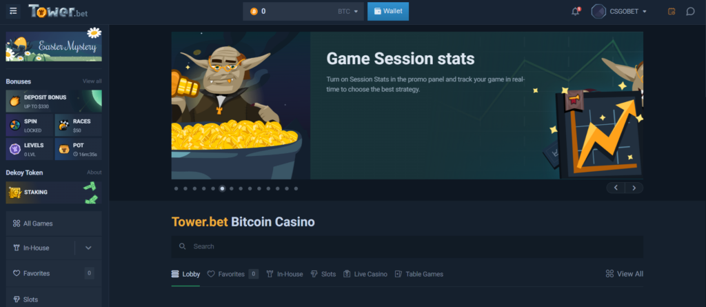 Tower.BET User Interface